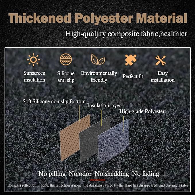 KEYOOG Dashboard Cover Dash Mat Fit for to-yota Camry 2017-2012 (for Left Hand Drive),Car Dash Board Mat Anti-Glare Carpet,Non-Slip Pad Sunshield Protector (Grey)