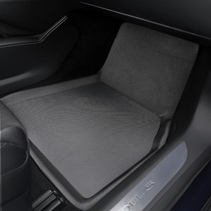 TAPTES for Tesla Model S Floor Mats 2019 2018 2017 2016 2015, Premium All Weather Anti-Slip Waterproof Floor Liners Car Interior Accessories - Compatible for Model S 2015-2019 (3 Pieces/Set)