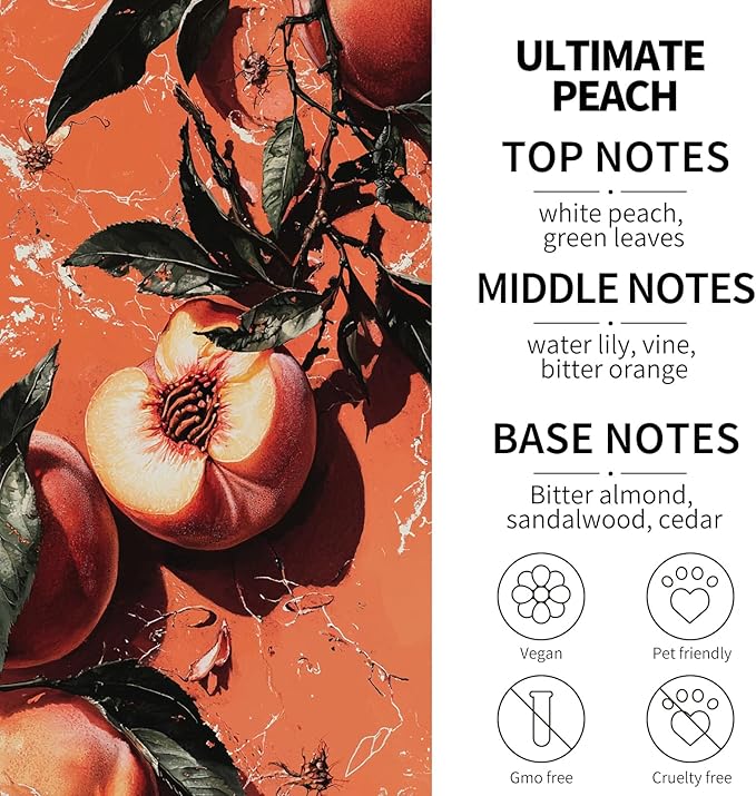 2- Pack Ultimate Peach Car Air Freshener Hanging Long Lasting Car Scent Essential Oil Diffuser Car Perfume Inspired Fragrances for Women by VUTOLLOSA