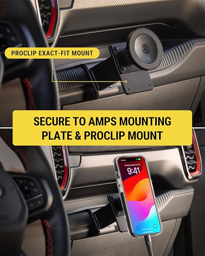 Scosche Heavy Duty MagSafe Mount/Tablet Holder for Car, Magnetic Cell Phone Stand with Extra Strong Magnets and AMPS Mounting Plate for ProClip Vehicle Specific Mount Bases (Base Required)