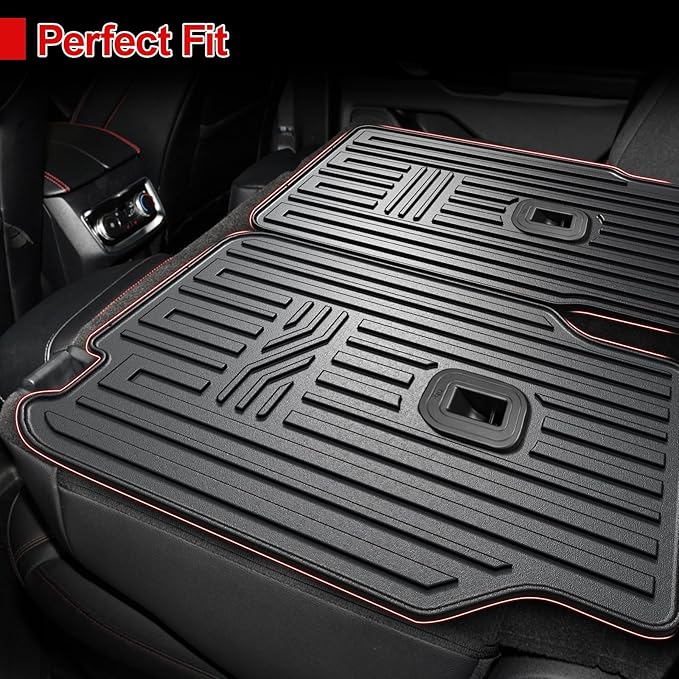 Kick Mats for 2020-2025 Ford Explorer, 2nd Row All-Weather TPE Seat Back Covers Backrest Mats for 2024 2025 Ford Explorer ST Accessories (7 Passenger Only)