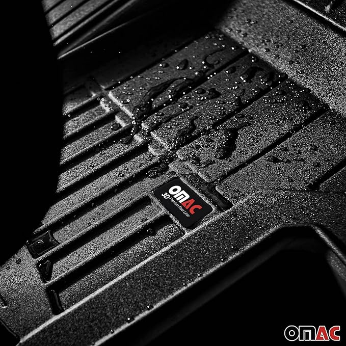 OMAC Premium Floor Mats for Porsche Taycan 2020-2025 Car Mats All Weather 3D Custom Fit Rubber Mat Waterproof Odorless TPE Floor Liners Laser Measured Non-Slip (Black)