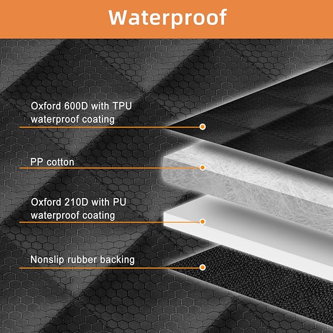 Dog Car Seat Cover for Back Seat, Waterproof Bench Backseat Protector, Nonslip Rear Seat Cover for Kids & Pets, Compatible with Middle Armrests and Fits for Cars, Trucks & SUVs