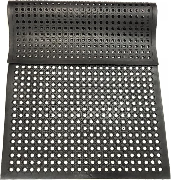 Uniboho Outdoor Rubber Floor Mats Anti Slip Commercial Resturant Kitchen Mat Rubber Drainage Mat 35x24 Inch Heavy Duty Door Mat for Garage Garden Indoor Outside Industral Pool Entrance Bar Wet Area