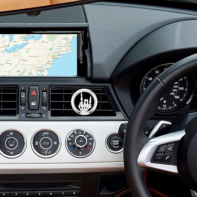 30mm Car Essential Oil Diffuser Vent Clips Air Freshener Vent Clip Aromatherapy Car Accessories 10 Felt Pads for Gift Women (Punk Rock Roll)