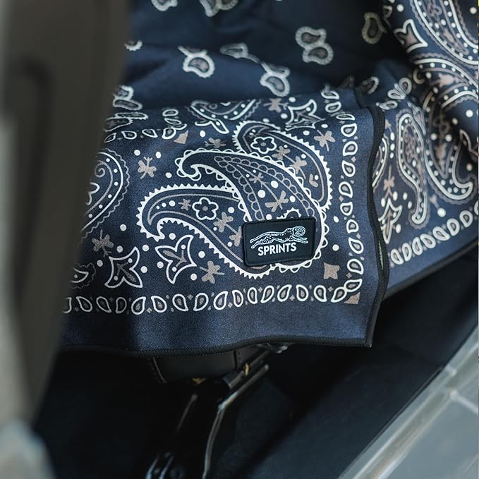 Sprints Athletic Running Towel, Full-Sized, Car Seat Cover - Performance Microfiber (Paisley Probs)