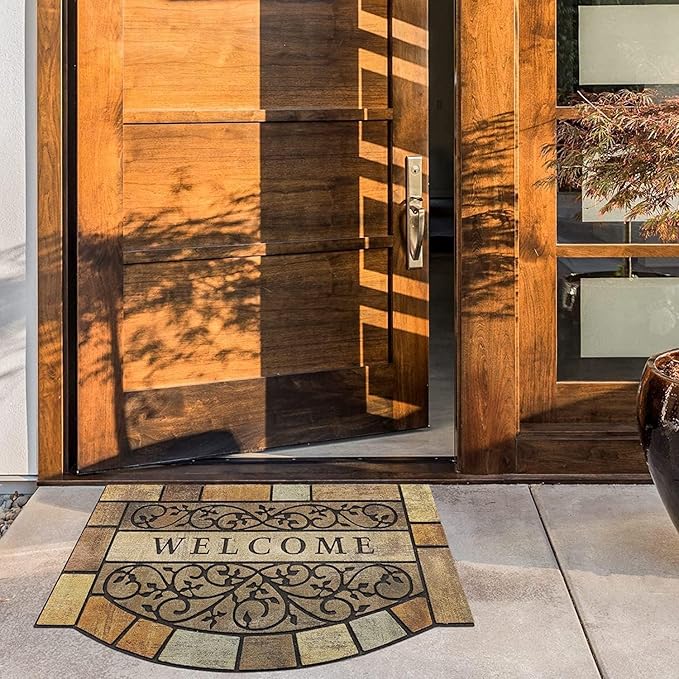 Durable Welcome Door Mats, 24"x36" Heavy-Duty Large Outdoor Mat for Front Door with Non-Slip Rubber Backing for Outside Entry, Garage, Patio, High Traffic Area