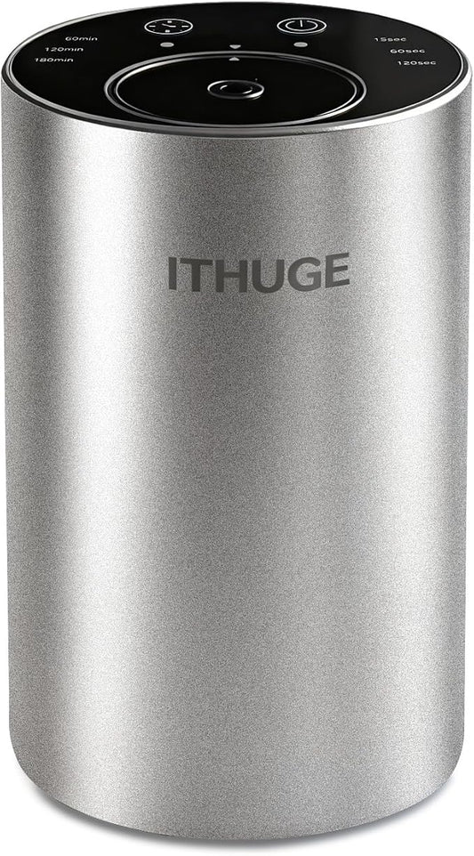 Waterless Essential Oil Diffuser, Portable Aromatherapy Diffuser with 20mL Empty Bottle, Battery Operated Mini Scent Diffuser,3 Mist Levels & Timers, Leak-Free, for Home, Car, Office (E200S)