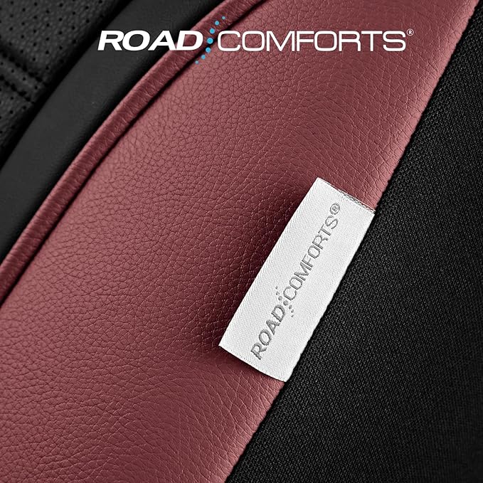 Road Comforts Leather Seat Covers, Breathable Car Seat Covers Front Seat for Men,Airbag Compatible, Automotive Seat Covers Set Universal Fit Most Cars,Vans,Truck,SUV