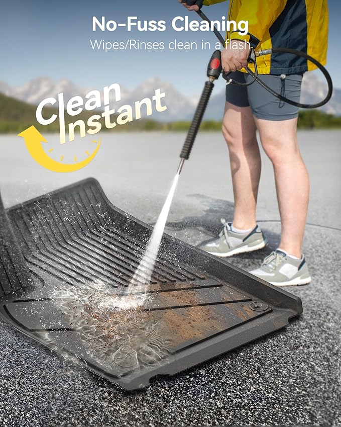 3W Floor Mats Fit for Tesla Model X 6 Seat 2021-2025 All Weather TPE Custom Fit Floor Liners for 1-3 Rows Full Set Car Mats Black