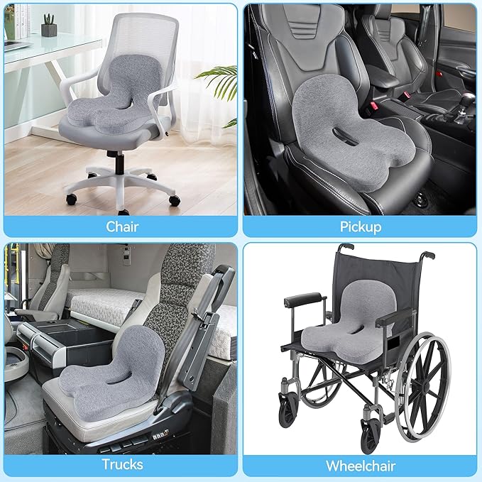 Trucker seat Cushions for Long Sitting, semi Truck seat Cushion with Lumbar Support, Truck seat Cushion for Back Pain and Supporting The HIPS, Trucker Essentials