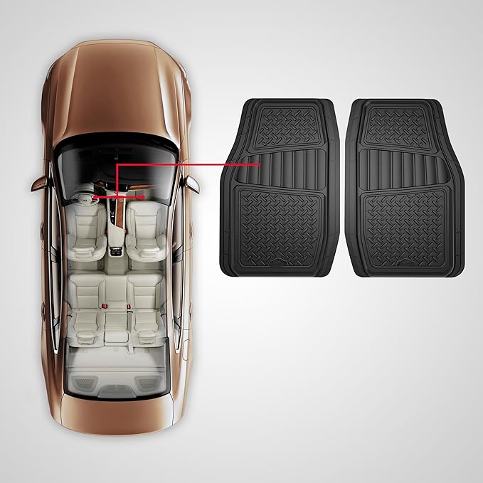 Armor All 2-Piece Truck Floor Mats, Heavy-Duty All-Weather Mats for Trucks — Black