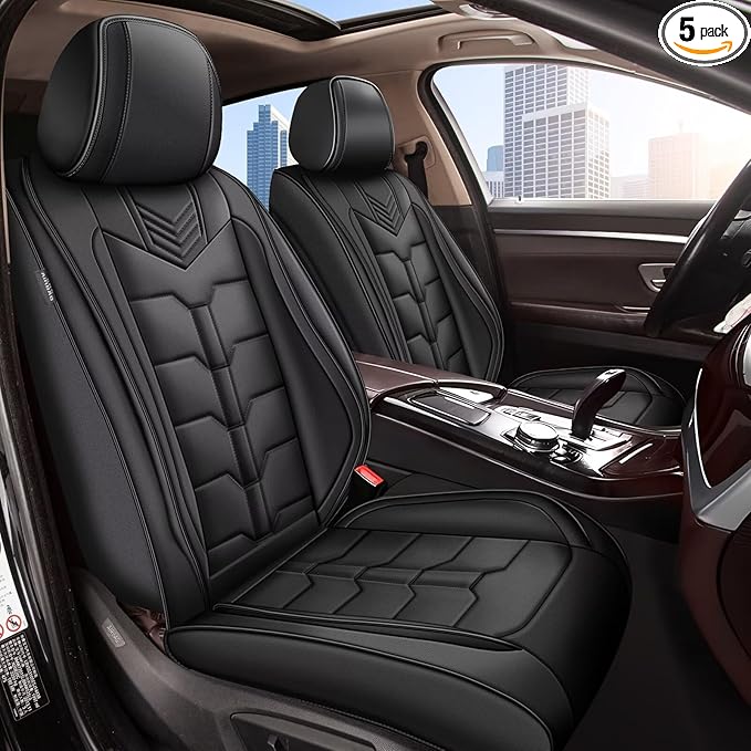 Seat Covers Fit for Chevrolet Chevy Tahoe LT/LS/RST 2011-2024 2025 2026 Full Set Car Seat Cover Faux Leather Seat Cushion Waterproof Auto Protectors(Black)-2 Rows 5 Seats