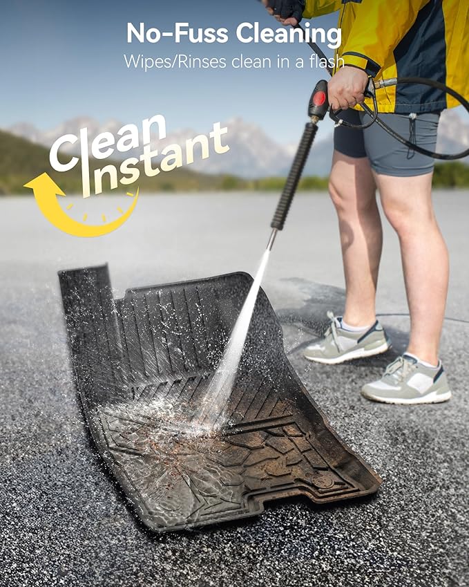 3W Floor Mats Fit for Ford Maverick Hybrid 2022 2023 2024 2025, TPE All Weather Custom Fit Floor Liner Car Accessories 1st and 2nd Row Full Set Car Liners (Only for Hybrid)