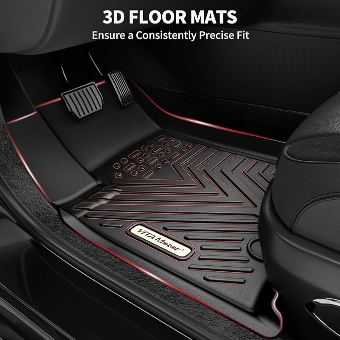 YITAMOTOR Floor Mats for 2023-2026 Honda CRV (Exclude Hybrid Models), TPE All Weather CR-V Floor Liners, Front Rear Cargo Mat (Upper Position), Black