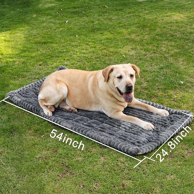Non-Slip Dog Bed Mat for Car, Fuzzy Backseat Pet Mat, Travel Pet-Friendly Seat Cover for Cars, Compatible with Backseat Extenders and Seat Protectors 24.8x54 inch