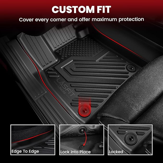 LASFIT Floor Mats for Subaru Crosstrek 2016-2017/XV Crosstrek 2013-2015/Impreza 2012-2016/WRX 2015-2021,Custom Fit TPE All Weather Floor Liners 1st & 2nd Row for Subaru Car Mats, Black