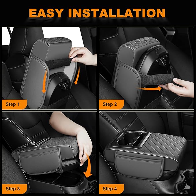 Armrest Cover for Car Fit for Jeep Cherokee - Center Console Cover with Cup Holders and 2 Storage Pockets(Grey)