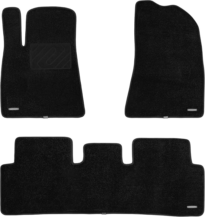 WENNEBIRD Superior Carpet Floor Mats for 2017-2023 Tesla Model 3 (Not for Highland), 0.6-Inch Ultra-Thick, Noise-Reducing, All-Weather Waterproof Anti-Slip – 3-Pc Set