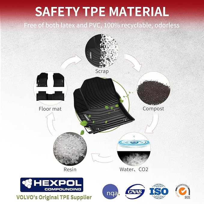 LASFIT Floor Mats for Toyota Corolla Sedan 2020-2026, All Weather TPE Custom Fit Car Mats for Toyota Corolla Accessories 1st & 2nd Row Floor Liners, Easy to Clean, Odorless, Black