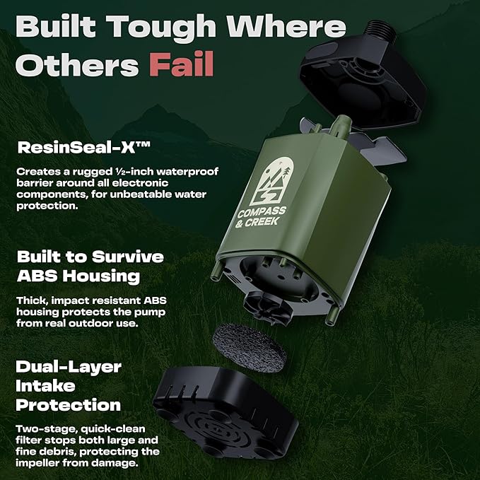 Portable Camping Shower Pump – Rechargeable High Pressure Kit with 90 Min Battery, 3.9 Gal Collapsible Bucket, Dual Heads for Shower & Cleaning, Shower Head Holder & Carry Bag – Essential Camping Kit