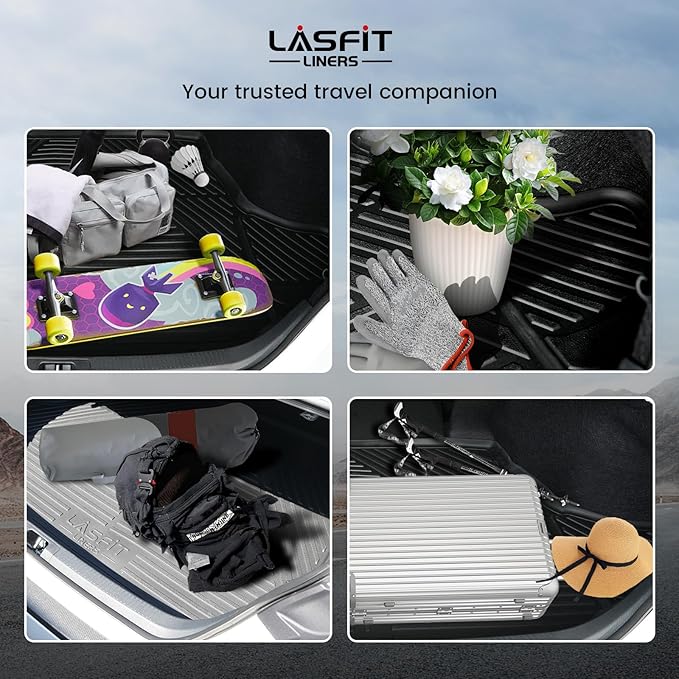 LASFIT Trunk Mat for Toyota Camry 2017 2016 2015 2014 2013 2012 (Not Fit Hybrid), Custom Fit TPE All Weather Cargo Mat for Camry 2012-2017 Trunk Liner Rear Cargo Liner, Black