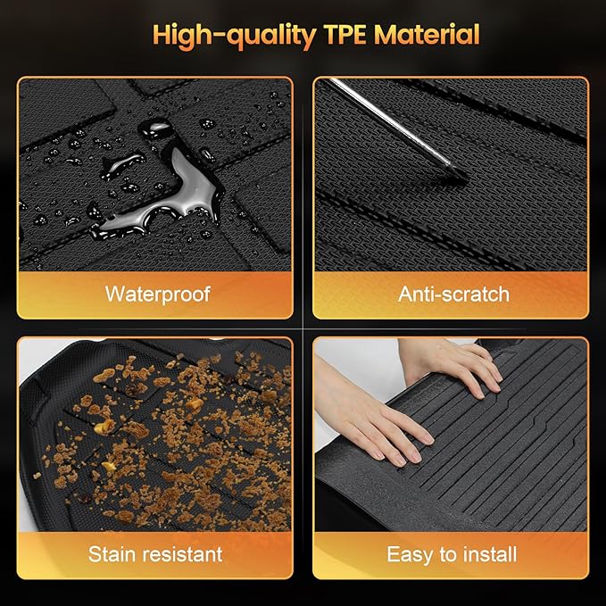Sze Cargo Liner for Subaru Solterra 2023 2024 2025 2026 / Toyota bZ4X 2023 2024 2025 All Weather Cargo Mat for Subaru Solterra TPE Trunk Mat for Toyota bZ4X Waterproof Stain-Resistant Trunk Liner