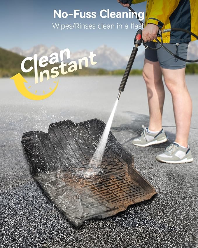 3W Floor Mats for Nissan Frontier 2025-2022 Crew Cab(Not Fit King Cab), All Weather TPE Custom Fit Car Liner for Frontier Crew Cab Pickup, Black