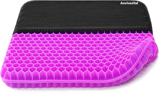 Plus Size Gel Seat Cushion, Extra Large and Thick, Seat Cushion for Pressure Relief for Back, Hip, Sciatica, Tailbone Pain, Used for The Office, Car, Wheelchair, Truck, Recliner.(Rose red)