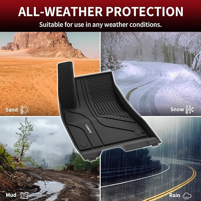 LASFIT Premium Extra Thick Floor Mats for Tesla Model 3 Highland 2024 2025 Custom Fit TPE All Weather Model 3 Interior Accessories Cargo Liner Front Rear Trunk Mat Full Set Car Mats 6 PCS