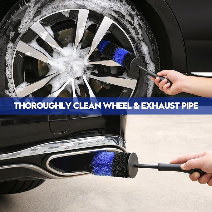 38PcsB Car Detailing Kit, Car Detailing Brush Set, Car Wash Cleaning Kit, Car Detailing Brushes, Professional Car Care Kit for Interior Exterior Wheels, Blue