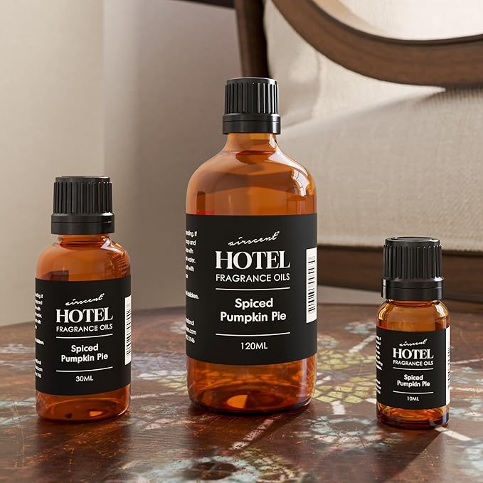 AirScent Spiced Pumpkin Pie Holiday Diffuser Oil - Premium Pumpkin Spice Holiday Fragrance Oil for Ultrasonic and Waterless Diffusers and Crafting - 30ml, 1 fl oz Glass Dropper Bottle