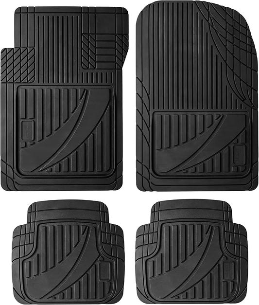 Husky Liners Uni-Fit | Universal Automotive Floor Mats | All Weather Protection for Cars, Trucks, Vans, SUV's | Easy Trim-to-Fit, Black, 4 pcs. - 51509