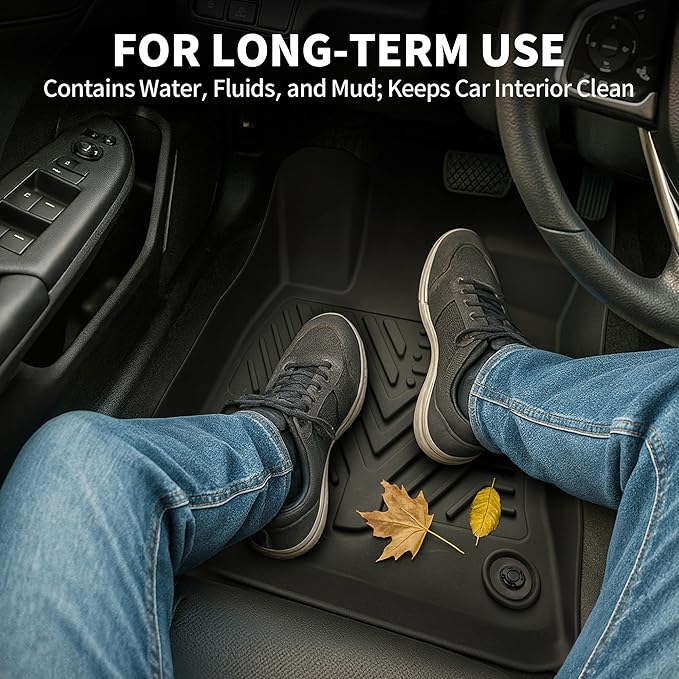 YITAMOTOR Floor Mats Fit for Toyota Tundra CrewMax Cab 2026 2025-2022, Custom Fit Tundra Car Mats, All-Weather TPE Front and Rear Row Floor Liners, Black