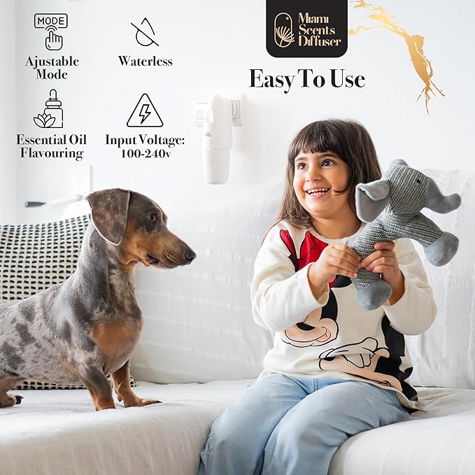 Plug in Wall Waterless Diffuser + Majestic Hotel Essential Oils 4 Fl Oz Included Coverage Up to 500 SqFt Smart Bluetooth App Control Scent Air Machine for Home, Office and Spa Ideal for Aromatherapy.