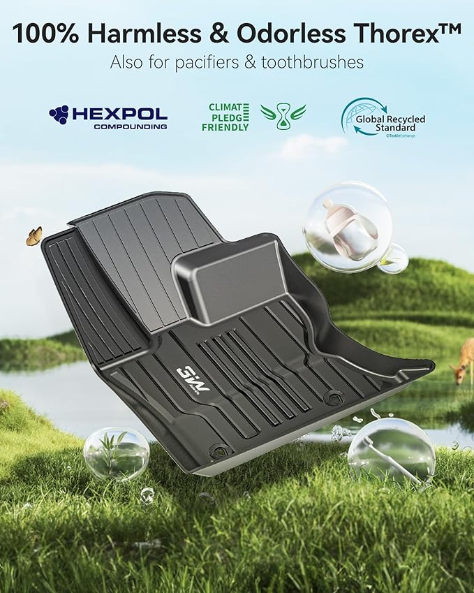 3W Floor Mats Fit for Jaguar F-pace & Land Rover Range Rover Velar 2017-2024 2025 2026, TPE All Weather Custom Fit Accessories for Jaguar F pace Floor Liner 1st and 2nd Row Full Set Car Mats, Black