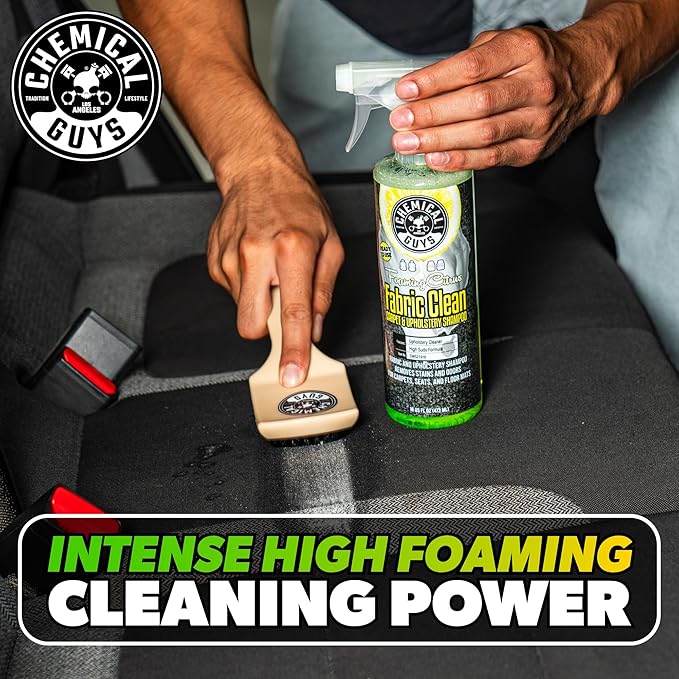 Chemical Guys Foaming Citrus Fabric Clean Carpet & Upholstery Cleaner - Car Carpet Cleaner Spray for Seats and Floor Mats, Removes Stains &Odors, Safe for Cars, Home and Office, 16 oz Citrus Scent