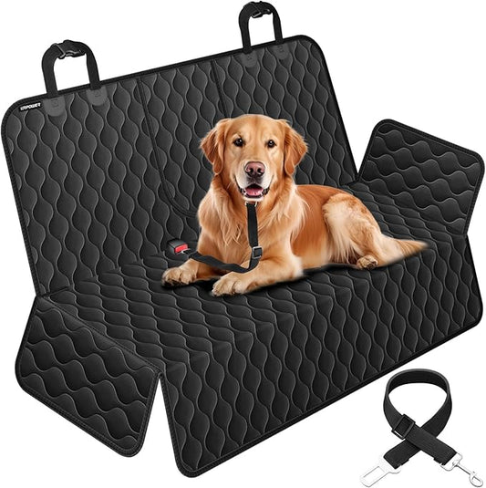URPOWER Dog Car Seat Cover for Back Seat - Waterproof Dog Bench Cover Fits Middle Armrest for Full Size SUVs & Trucks, Nonslip Backseat Protector for Pets and Kids