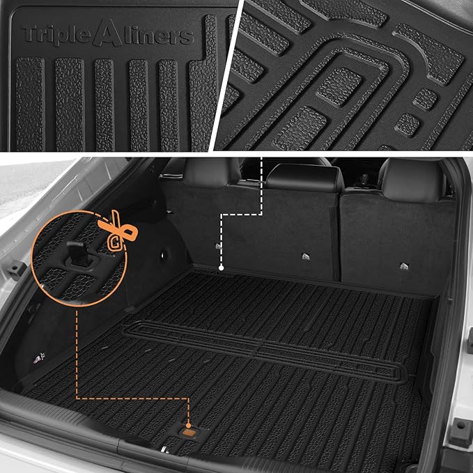 TripleAliners All-Weather Mats Compatible with 2025 2024 Dodge Charger EV Accessories Floor Liners Trunk Cover Custom Fit TPE Heavy-Duty Liners (Floor & Trunk Mats)