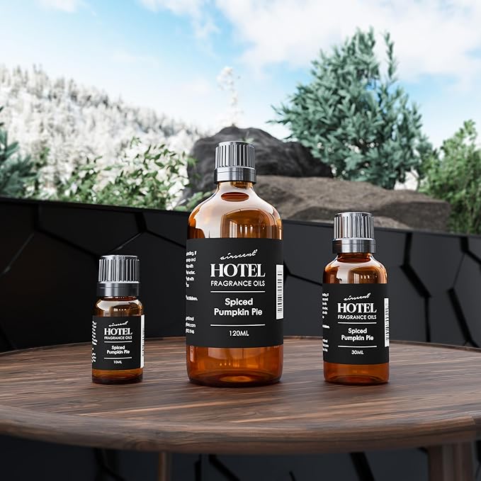 AirScent Spiced Pumpkin Pie Holiday Diffuser Oil - Premium Pumpkin Spice Holiday Fragrance Oil for Ultrasonic and Waterless Diffusers and Crafting - 10ml, .34 fl oz Glass Dropper Bottle