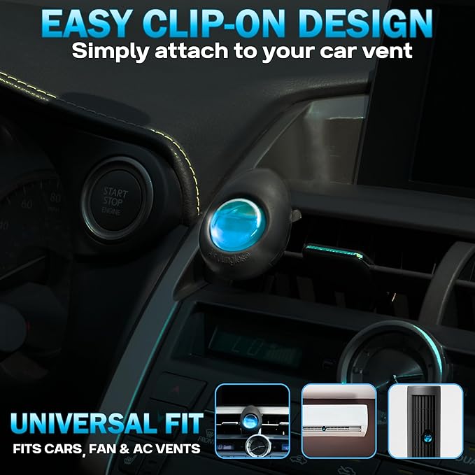 Air Jungles Car Air Freshener Vent Clip 5 Count, Variety Pack – New Car, Ocean, Lavender, Honey Peach, Hawaii Mahalo, 4 ml Each, Long-Lasting Odor Eliminator, Up to 150 Days Freshness for Auto