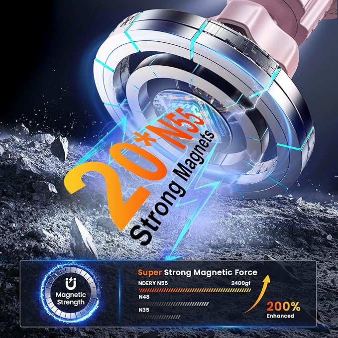 for MagSafe Magnetic Car Phone Holder [2025 Upgraded Strongest Magnet] Car Mount Suction Cell Stand for Dashboard Windshield Vent Compatible with iPhone 16/15/14/13/12/11 Android etc-Pink