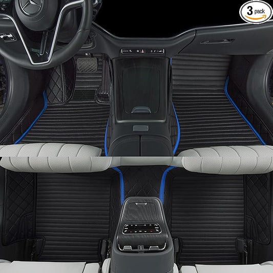 Luxury car Floor mats are for 99% of Vehicle Models,All Weather car Floor mats Provide Comprehensive Protection for Vehicles,Floor mats for car Personalized Customization! (2+1 BlackBlue)
