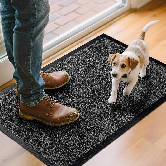 Entry Mat, Upgraded Non-Slip Inside Door Mats for Home Entrance, Ultra-Thin Super Absorbent, Machine Washable Indoor Door Mats for Front Back Door, Shoes, Paws, 1'5" x 2'6"