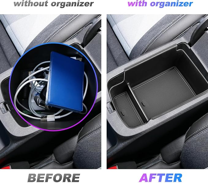 SXCY Fit for 2024 2025 Chevy Trax Center Console Organizer Tray 2024 2025 Chevy Trax Accessories(LS LT 1RS 2RS ACTIV) Armrest Storage Box Console Tray for 2024 2025 Trax Console Organizer Black Mats