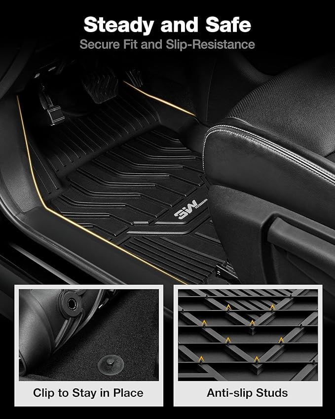 3W 2014-2020 Nissan Rogue Floor Mats Custom Fit for Nissan Rogue Accessories TPE All Weather Floor Liner, 1st and 2nd Row Car Mats (NOT for Rouge Sports and Select Models)