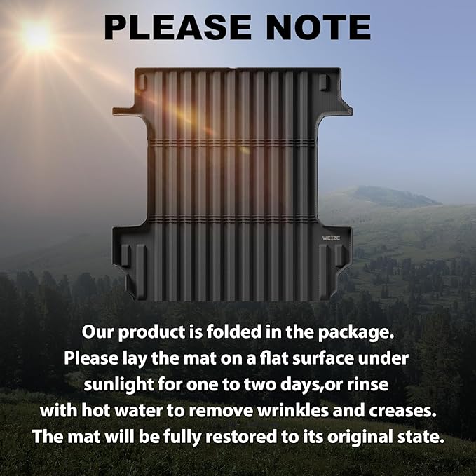 WEIZE Truck Bed Mat for Chevy Silverado/GMC Sierra 1500 2019-2025 5.8 ft(5‘10“,69.6in), All Weather Protection TPE Truck Bed Liner Durable Easy Clean Black