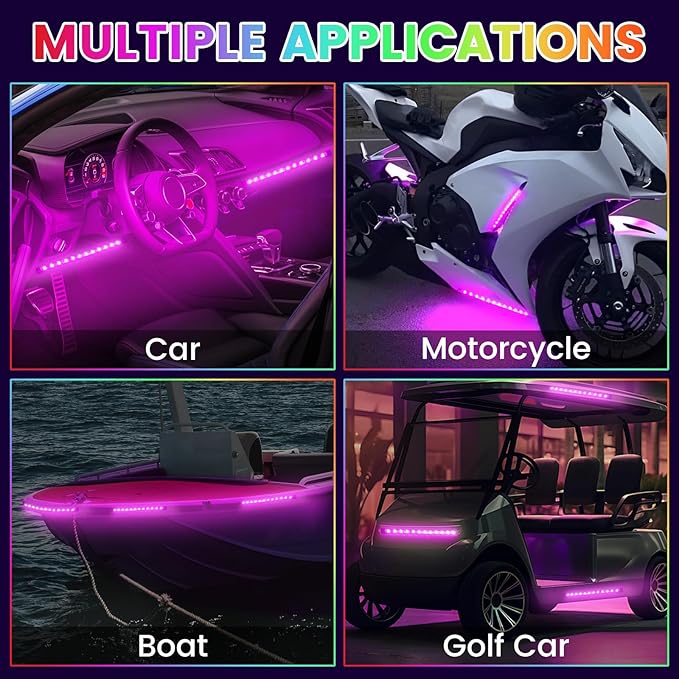 Pink LED Strip Lights 2in1 Light Ambient Light Strip Flexible Color for TV, Home, DIY Interior and Exterior Decoration