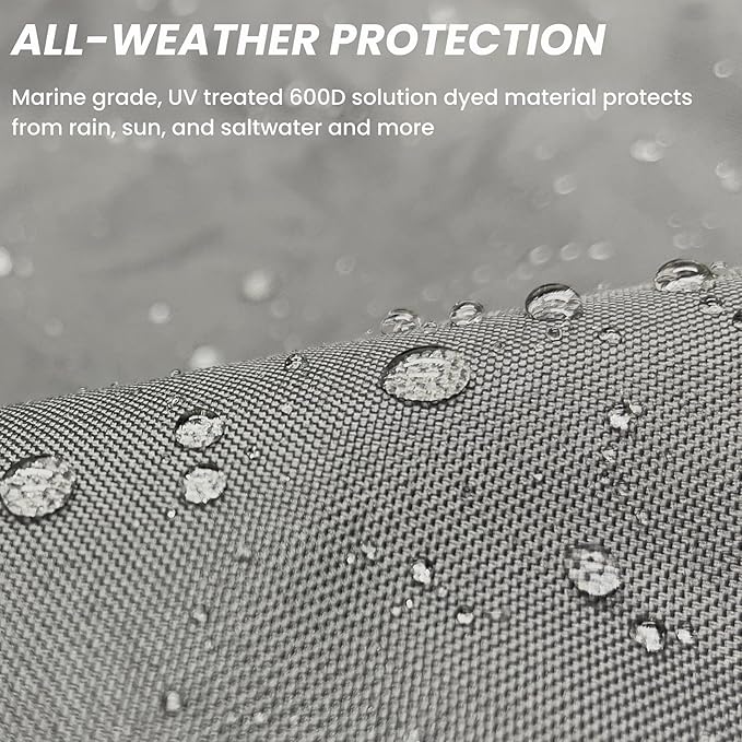 SavvyCraft Waterproof Boat Steering Wheel Covers, Heavy Duty Solution-Dyed 600D Fade-Resistant UV Protection Sailboat Yacht Marine Steering Wheel Protector Case, Vecro and Zipper Closure Grey 48"