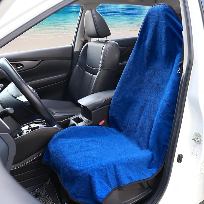 Leader Accessories Towel Car Seat Cover Waterproof Blue for Truck SUV Front Seat Machine Washable - After The Gym, Runs, Swimming, Surfing